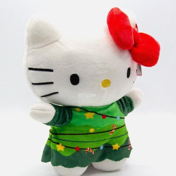 8" Hello Kitty in Christmas Tree Outfit Sanrio Holiday Plush Toy BNWT - Picture 2 of 5